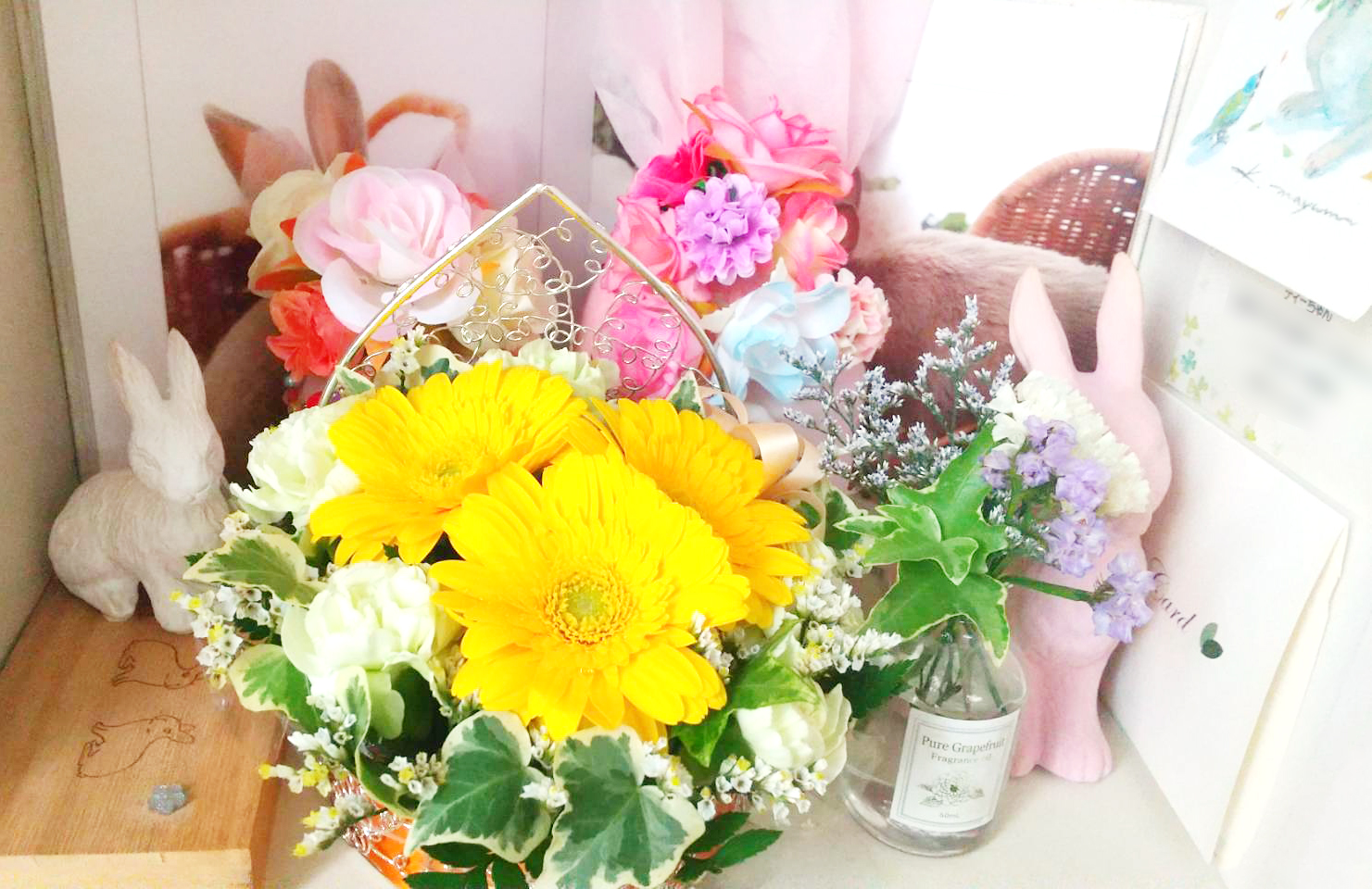 うさぎのお悔やみ花供花